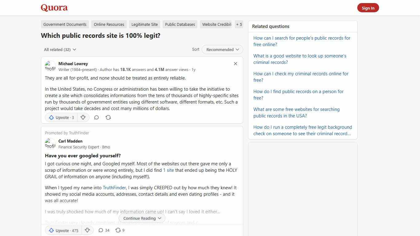 Which public records site is 100% legit? - Quora